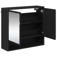Produktbild för Vägg hylla med hylla Väggmonterad Svart Ek 65 x 20 x 60 cm