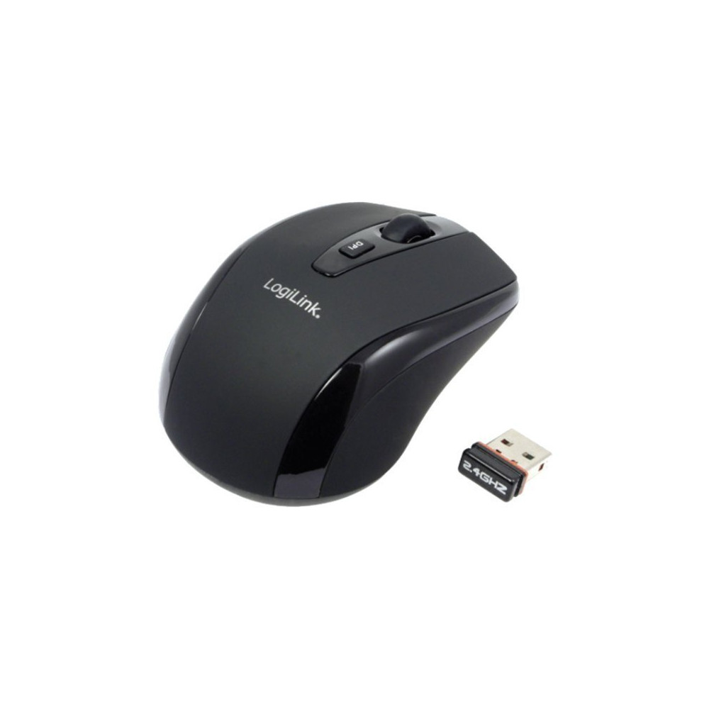 Produktbild för LogiLink Maus Optical Wireless 2.4 GHz Mini - mus - 2.4 GHz - svart