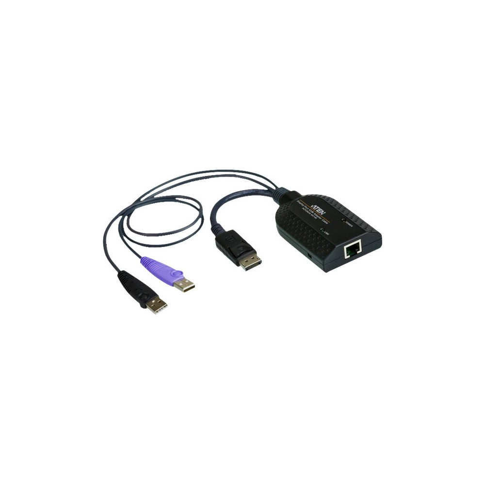 Produktbild för ATEN KA7169 DisplayPort USB Virtual Media KVM Adapter Cable with Smart Card Reader (CPU Module) - förlängare för tangentbord/video/mus/USB