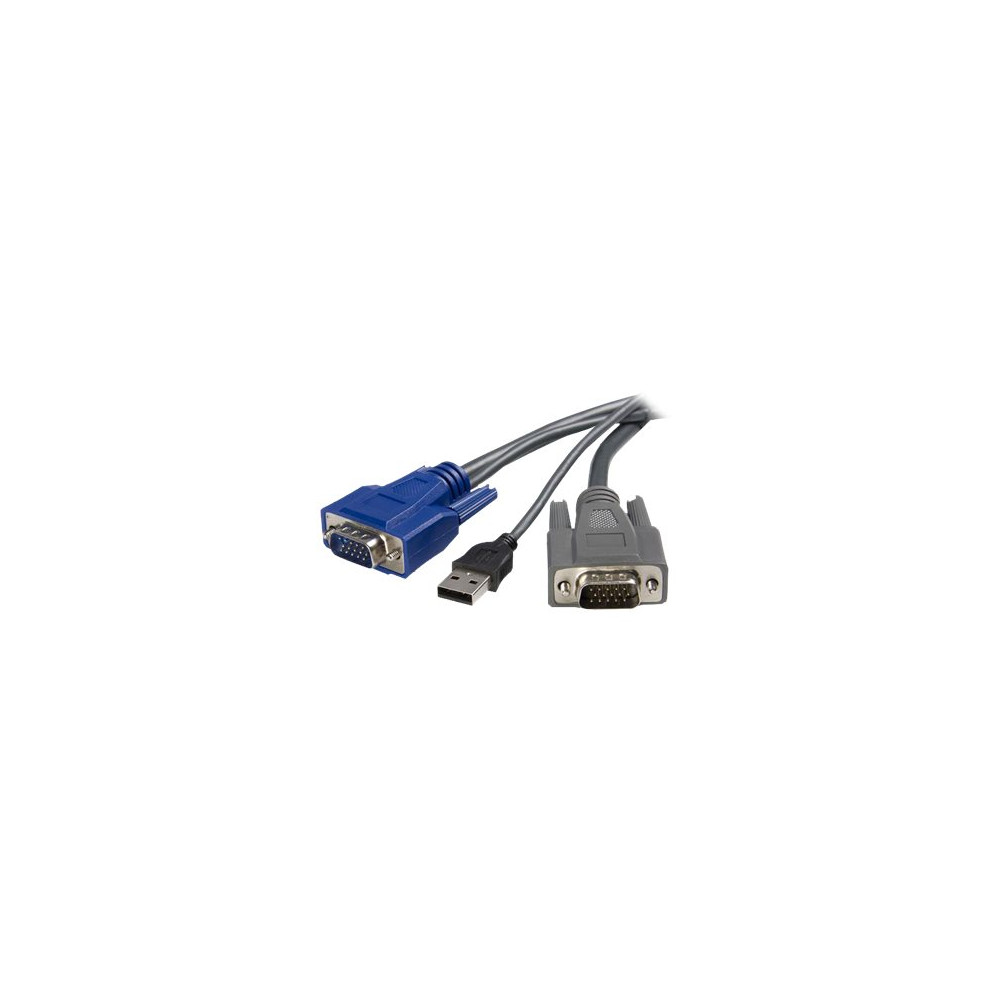 Produktbild för StarTech.com 6 ft Ultra-Thin USB VGA 2-in-1 KVM Cable (SVUSBVGA6) - tangentbords-/video-/muskabel - 1.8 m