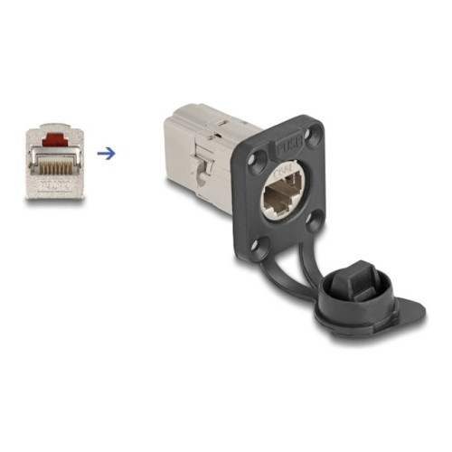 DeLOCK Delock modulär insats (koppling) - D-Type, with protective cap, IP66 dust and waterproof