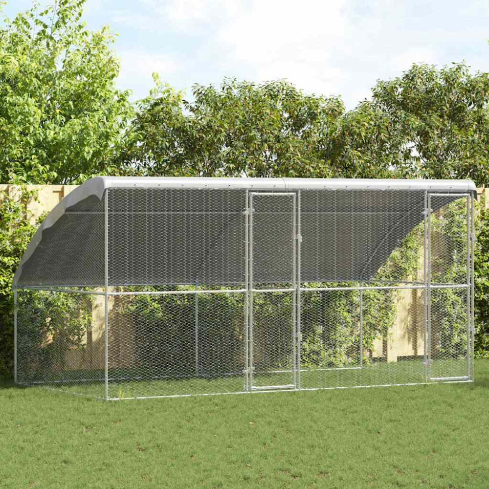 Produktbild för Hönshus 2 pcs Silver 400 x 200 x 200 cm Galvaniserat Stål