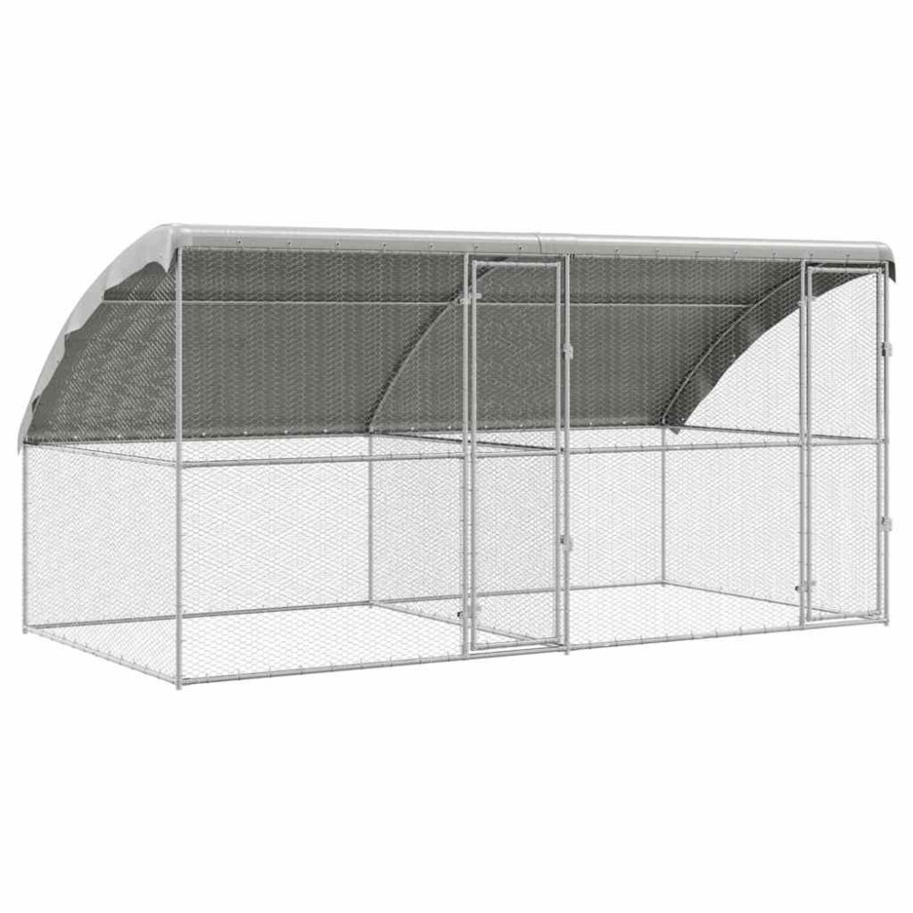 Produktbild för Hönshus 2 pcs Silver 400 x 200 x 200 cm Galvaniserat Stål