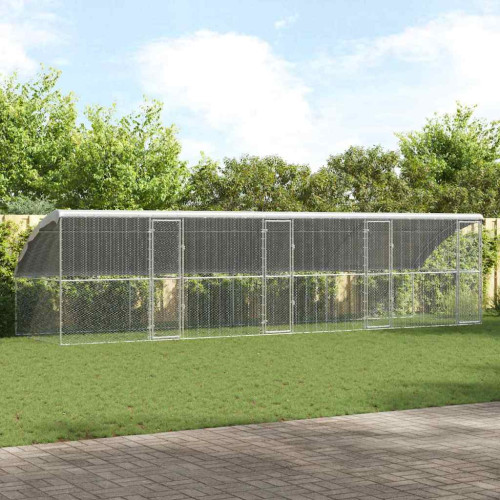 vidaXL Hönshus 4 pcs Silver 800 x 200 x 200 cm Galvaniserat Stål