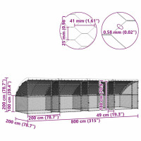 Produktbild för Hönshus 4 pcs Silver 800 x 200 x 200 cm Galvaniserat Stål