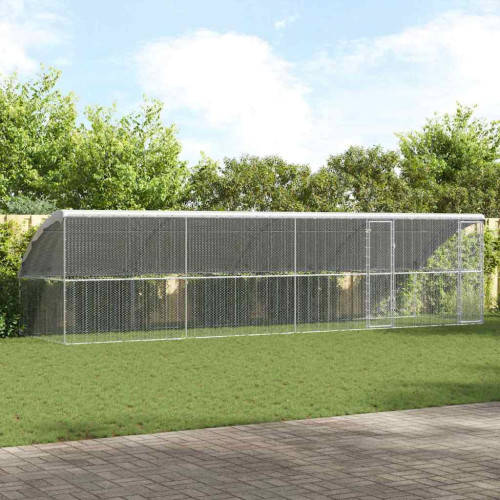 vidaXL Hönshus 4 pcs Silver 800 x 200 x 200 cm Galvaniserat Stål