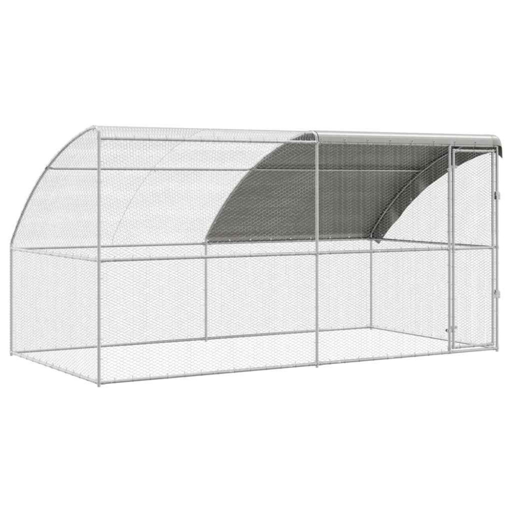 Produktbild för Hönshus 2 pcs Silver 400 x 200 x 200 cm Stål och PE