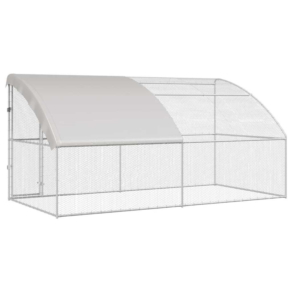 Produktbild för Hönshus 2 pcs Silver 400 x 200 x 200 cm Stål och PE