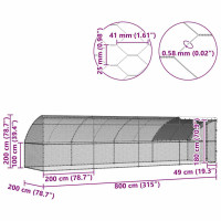 Produktbild för Hönshus 4 pcs Silver 800 x 200 x 200 cm Stål och PE