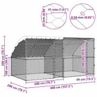 Produktbild för Hönshus 2 pcs Silver 400 x 200 x 200 cm Stål och PE