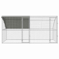 Produktbild för Hönshus 2 pcs Silver 400 x 200 x 200 cm Stål och PE