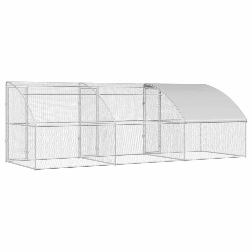 Produktbild för Hönshus 3 pcs Silver 600 x 200 x 200 cm Stål och PE