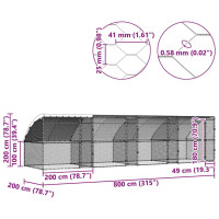 Produktbild för Hönshus 4 pcs Silver 800 x 200 x 200 cm Stål och PE