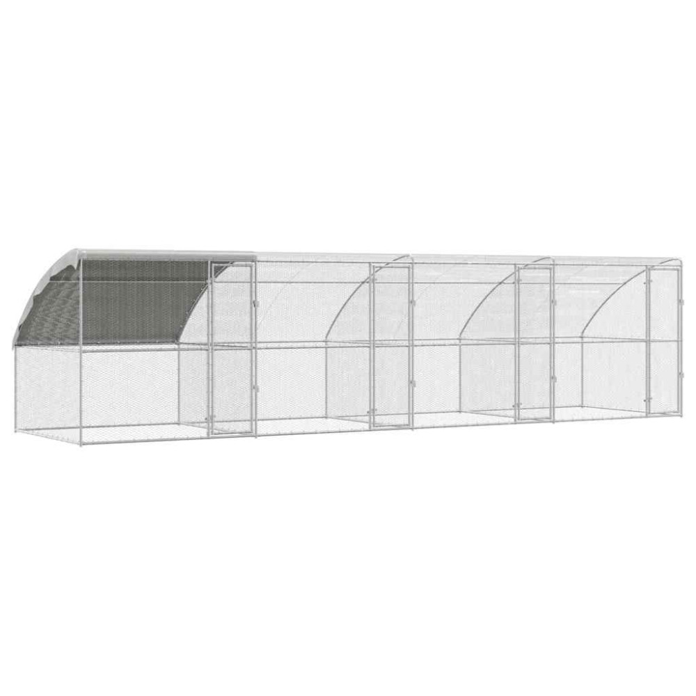 Produktbild för Hönshus 4 pcs Silver 800 x 200 x 200 cm Stål och PE