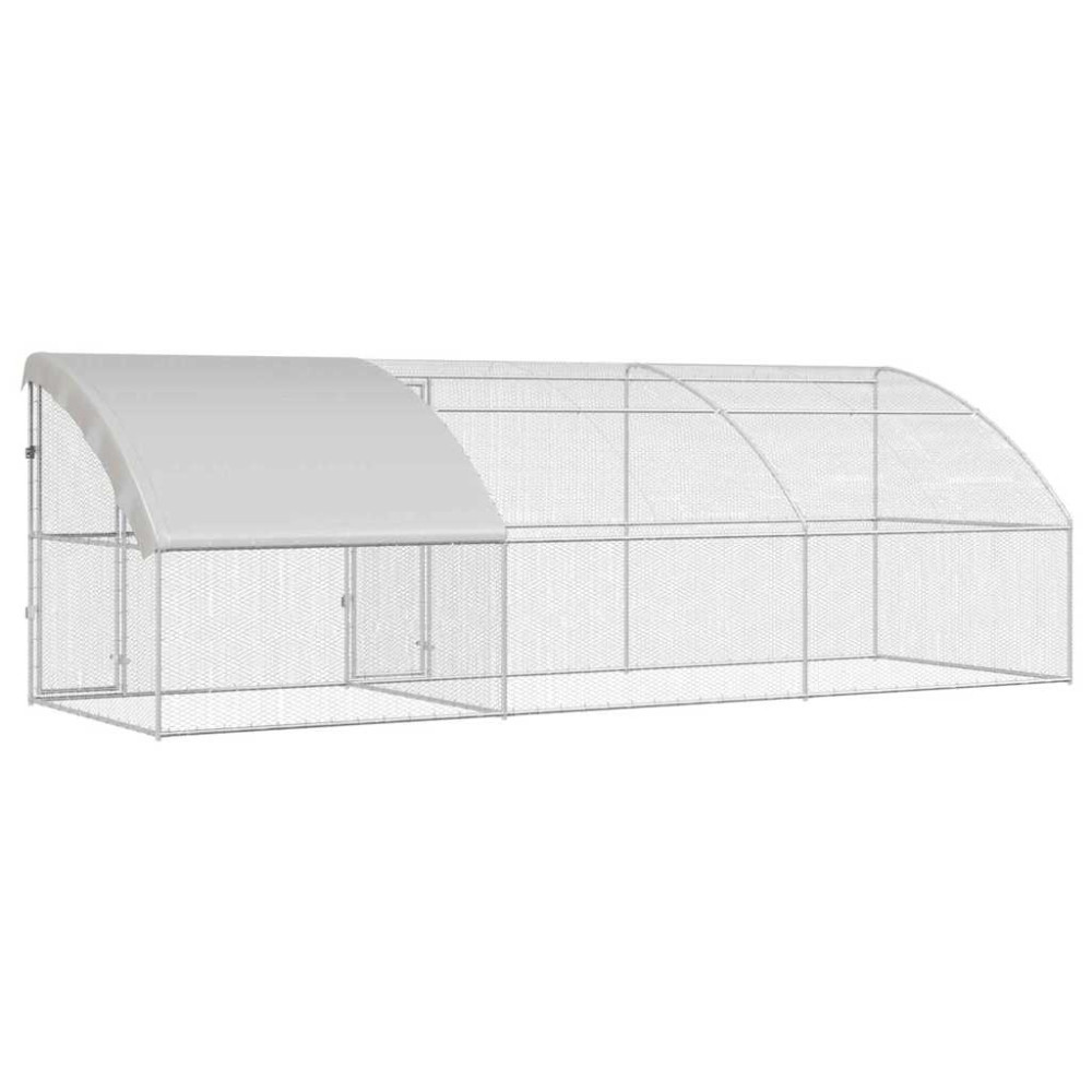 Produktbild för Hönshus 3 pcs Silver 600 x 200 x 200 cm Stål och PE