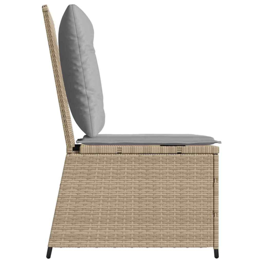 Produktbild för Trädgårdsoffa med kudde Beige och Grå konstrotting