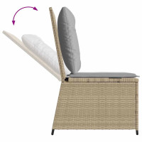 Produktbild för Trädgårdsoffa med kudde Beige och Grå konstrotting