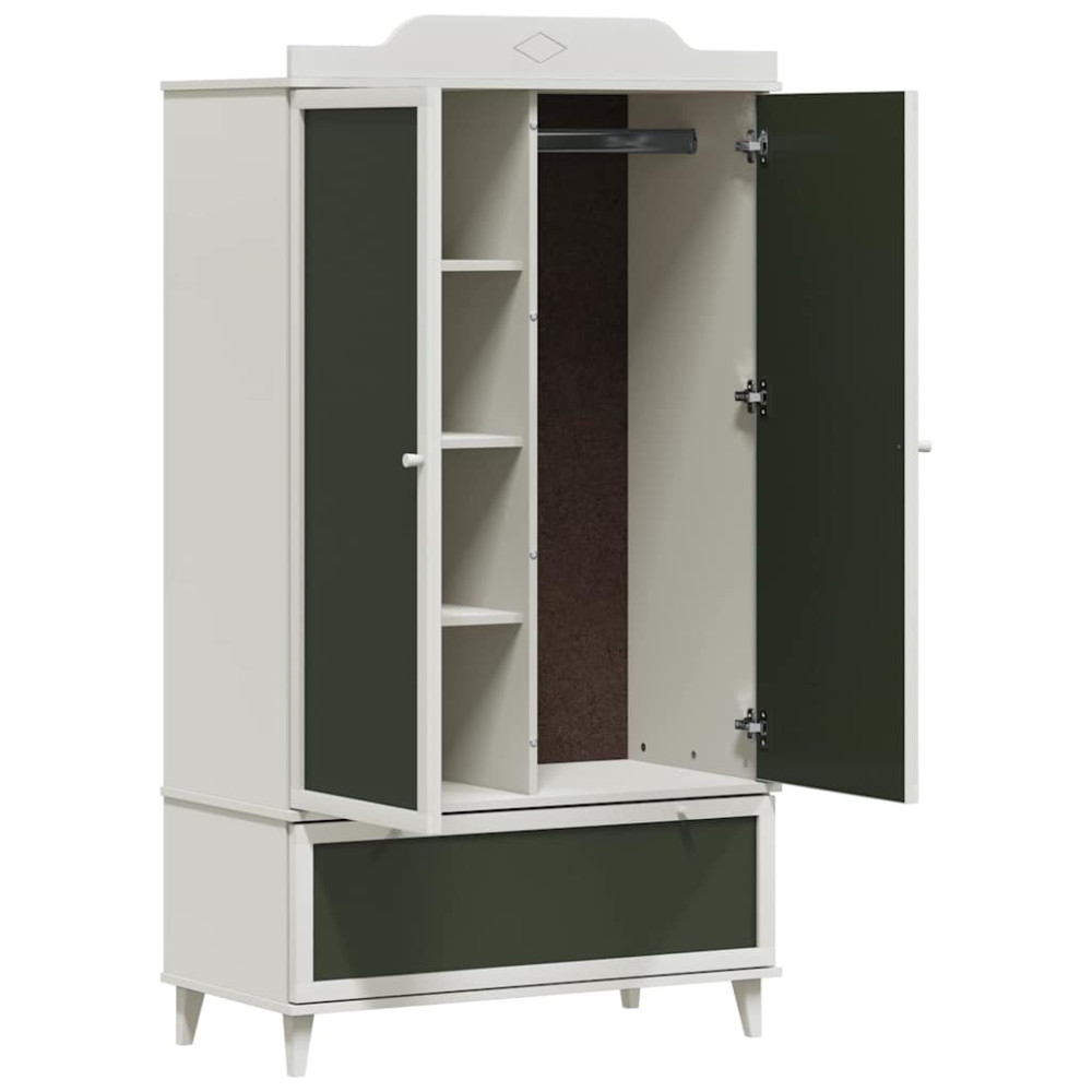 Produktbild för Krittavla Garderob ROROS Vit 90 x 45 x 165 cm Konstruerat trä