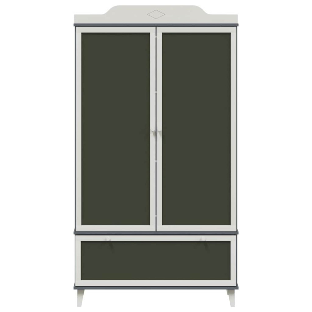 Produktbild för Krittavla Garderob med låda ROROS Grå och Vit 90 x 45 x 165 cm