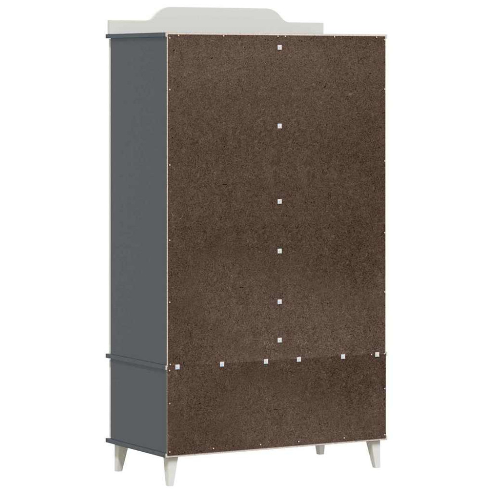 Produktbild för Krittavla Garderob med låda ROROS Grå och Vit 90 x 45 x 165 cm
