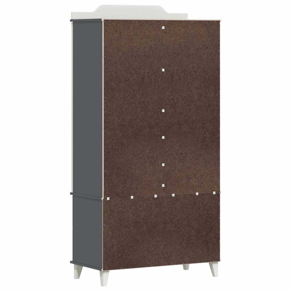 Produktbild för Krittavla Garderob med låda ROROS Grå och Vit 90 x 45 x 180 cm