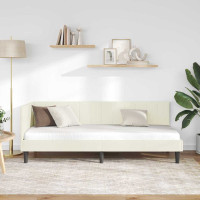 Produktbild för Hörn Sängram med huvudgavel Kräm 80 cm x 200 cm Sammet