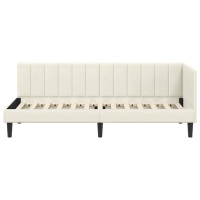 Produktbild för Hörn Sängram med huvudgavel Kräm 80 cm x 200 cm Sammet