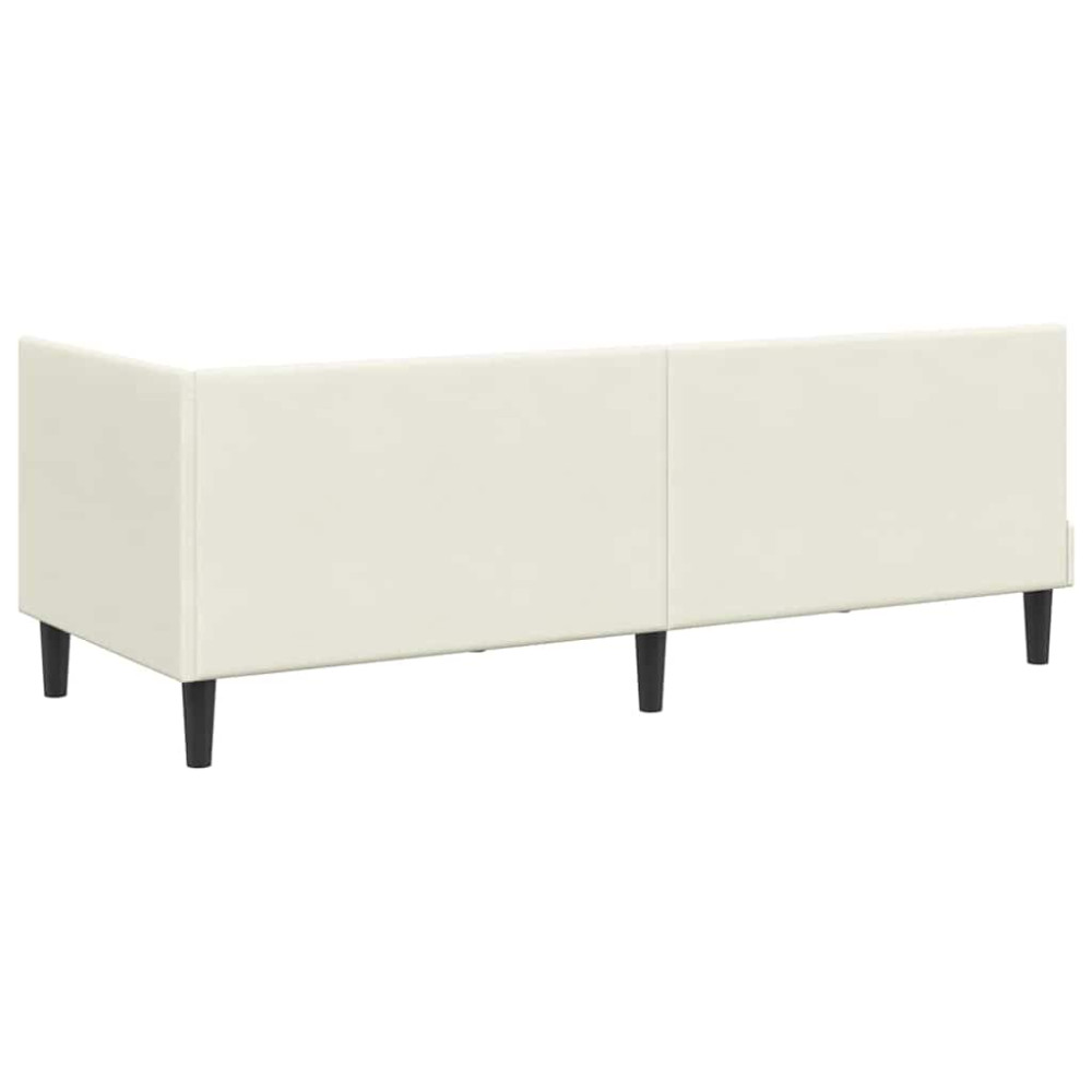 Produktbild för Hörn Sängram med huvudgavel Kräm 80 cm x 200 cm Sammet