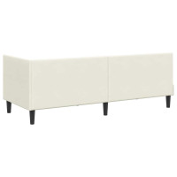 Produktbild för Hörn Sängram med huvudgavel Kräm 80 cm x 200 cm Sammet
