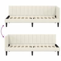 Produktbild för Hörn Sängram med huvudgavel Kräm 80 cm x 200 cm Sammet
