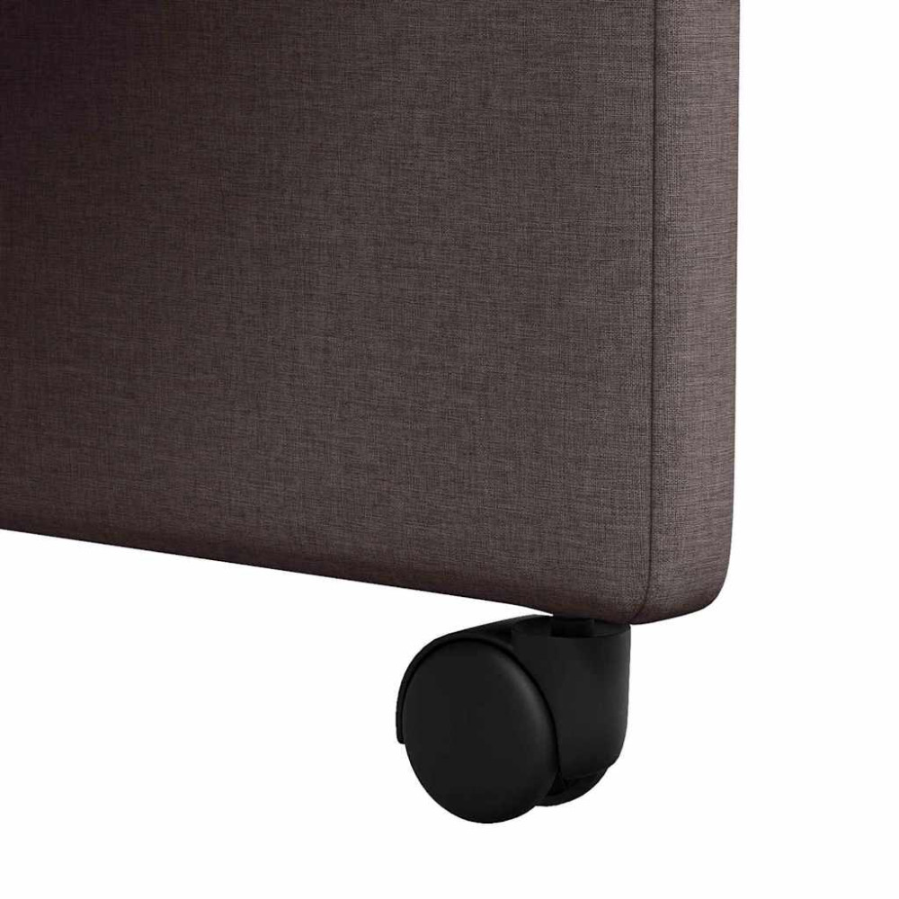 Produktbild för Matstolar med hjul med hjul 2 pcs Mörkbrun 57 x 66 x 94 cm tyg