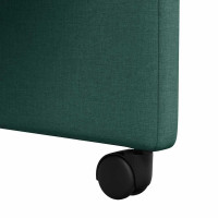 Produktbild för Matstolar med hjul med hjul 2 pcs Mörkgrön 57 x 66 x 94 cm tyg