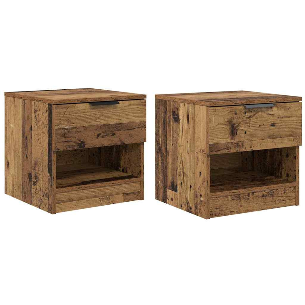 Produktbild för Sängskåp 2 pcs Gammalt trä 40 x 39 x 40 cm Konstruerat trä