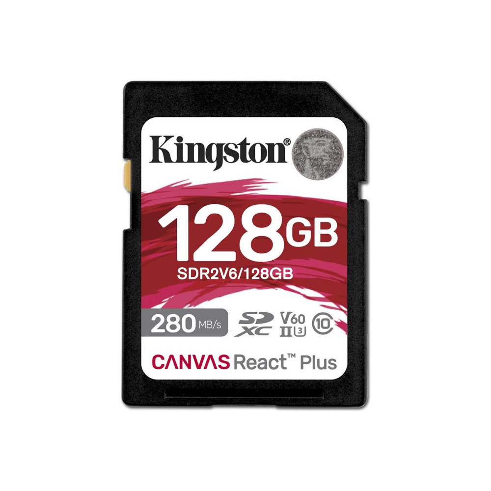 Produktbild för Kingston Canvas React Plus - flash-minneskort - 128 GB - SDXC UHS-II