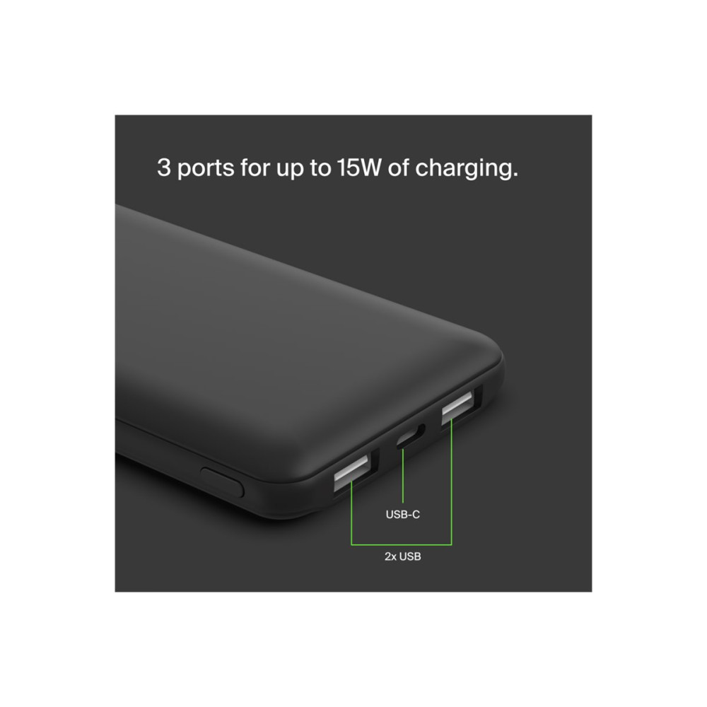 Produktbild för Belkin BoostCharge power bank - USB-C, 2 x USB - 15 watt