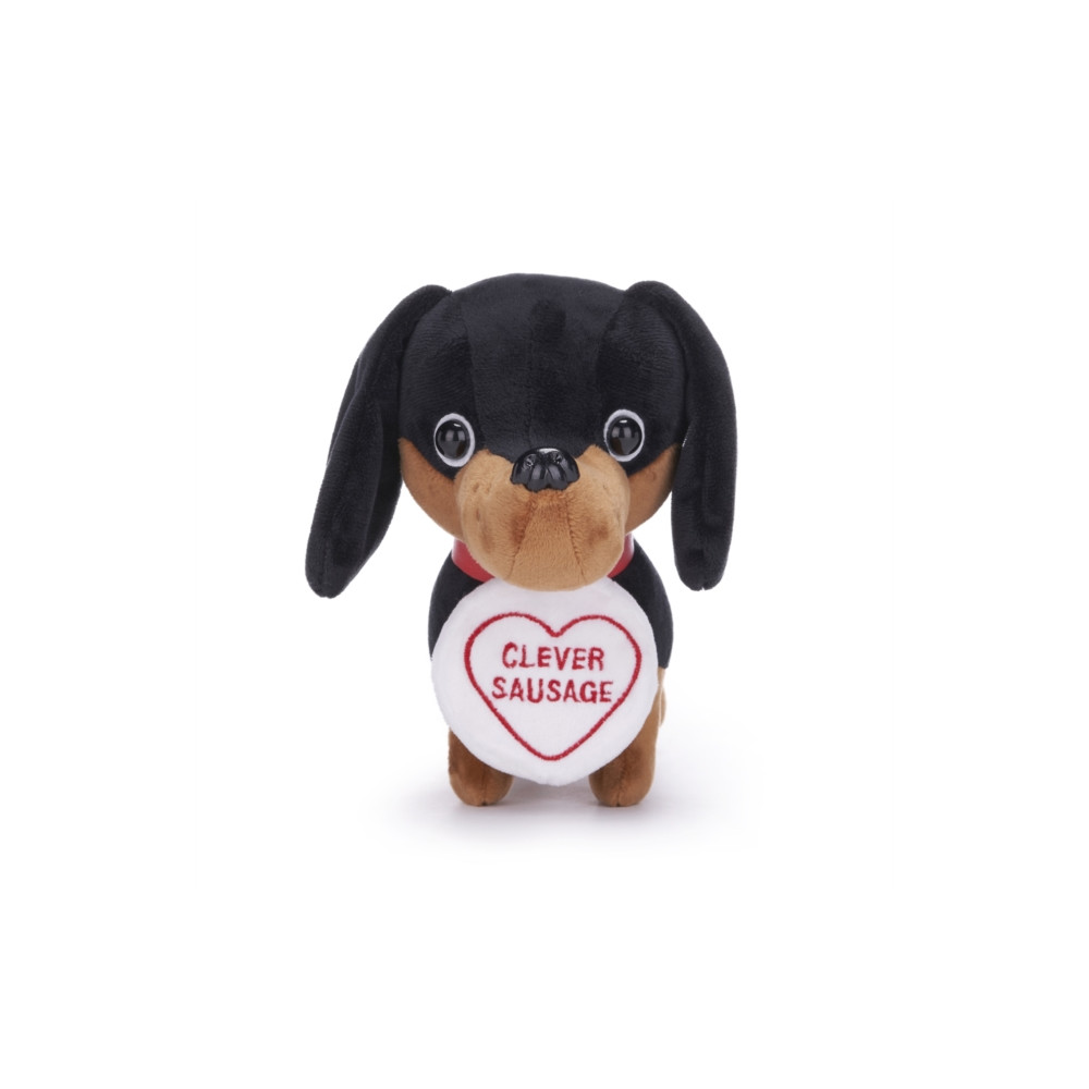 Produktbild för Love Hearts 7" Clever Sausage Dog Plush Gift