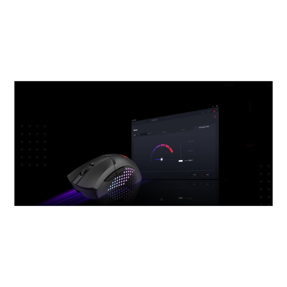 Produktbild för MSI Clutch GM51 - mus - låg vikt - 2.4 GHz, Bluetooth, USB