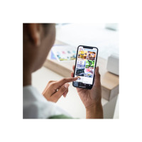Produktbild för Brother P-Touch Cube Plus PT-P710BTH - etikettskrivare - svartvit - termisk överföring