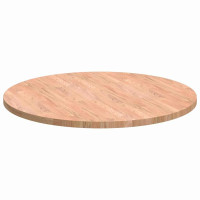 Produktbild för Bordsskiva Ljusbrun Ø 80 x 2,5 cm Massivt Ekträ