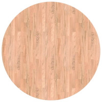 Produktbild för Bordsskiva Ljusbrun Ø 90 x 2,5 cm Massivt Ekträ