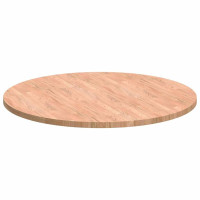 Produktbild för Bordsskiva Ljusbrun Ø 90 x 2,5 cm Massivt Ekträ