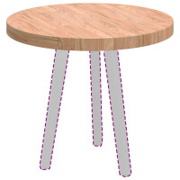 Produktbild för Bordsskiva Ljusbrun Ø 60 x 4 cm Massivt Ekträ