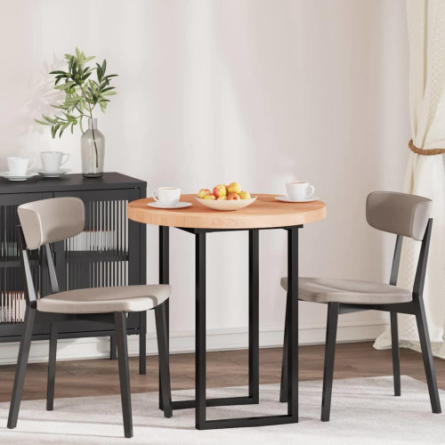 vidaXL Bordsskiva Ljusbrun Ø 70 x 4 cm Massivt Ekträ
