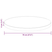 Produktbild för Bordsskiva Ljusbrun Ø 70 x 4 cm Massivt Ekträ
