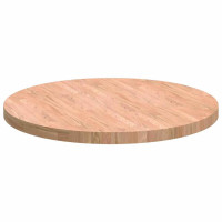 Produktbild för Bordsskiva Ljusbrun Ø 80 x 4 cm Massivt Ekträ
