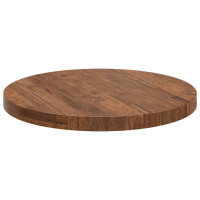 Produktbild för Bordsskiva Mörkbrun Ø 60 x 4 cm Massivt Ekträ