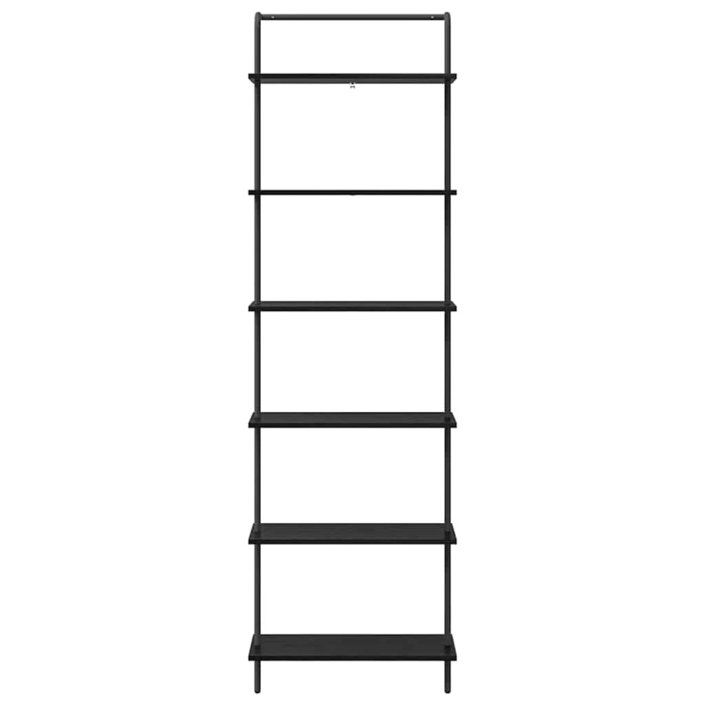 Produktbild för Hyllsystem Svart Ek 60 x 24 x 203 cm Konstruerat trä