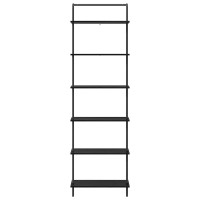 Produktbild för Hyllsystem Svart Ek 60 x 24 x 203 cm Konstruerat trä