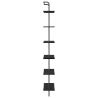 Produktbild för Hyllsystem Svart Ek 60 x 24 x 203 cm Konstruerat trä