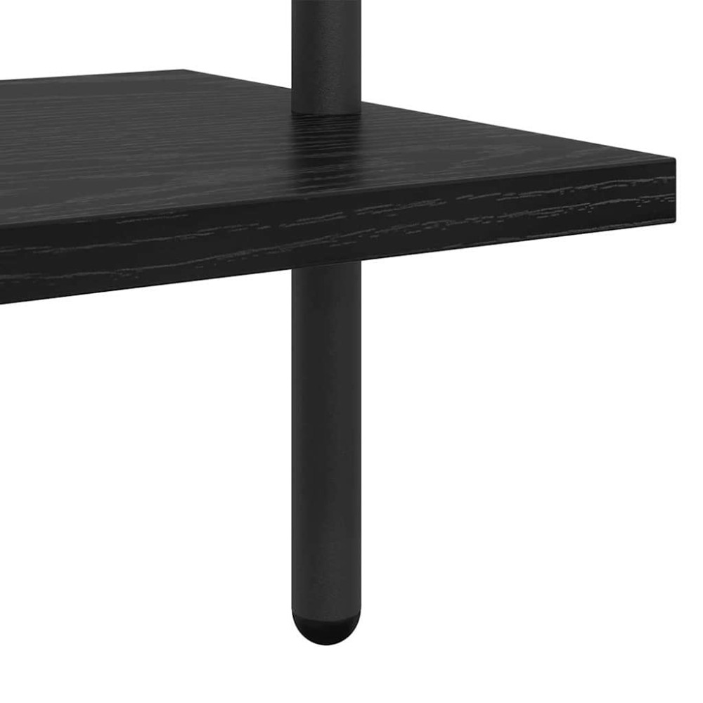 Produktbild för Hyllsystem Svart Ek 60 x 24 x 203 cm Konstruerat trä